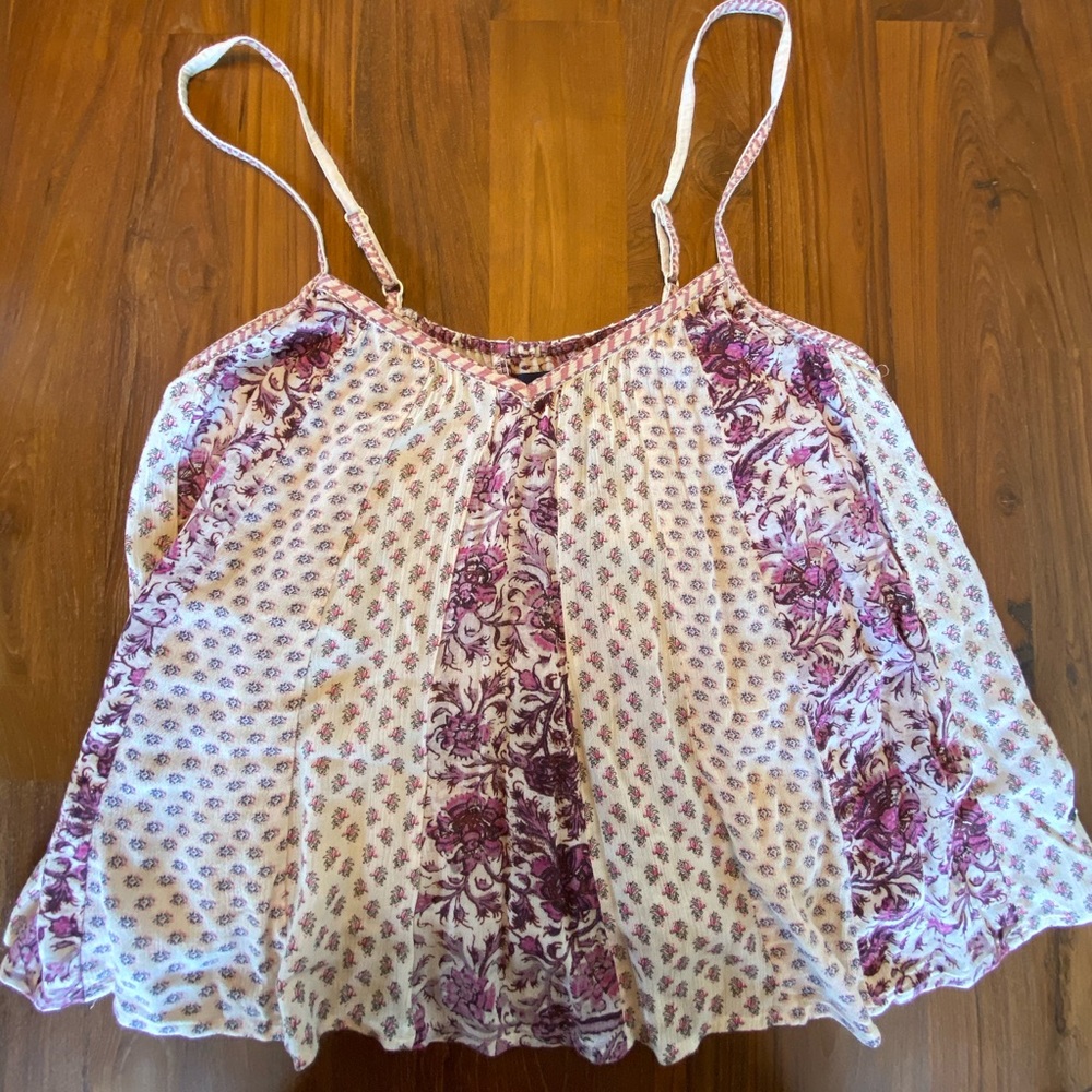 American Eagle Floral Spaghetti Strap Blouse.